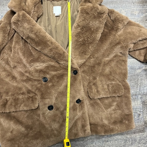 H&M Tan Teddy Jacket Plush Oversized Design - Picture 7 of 13